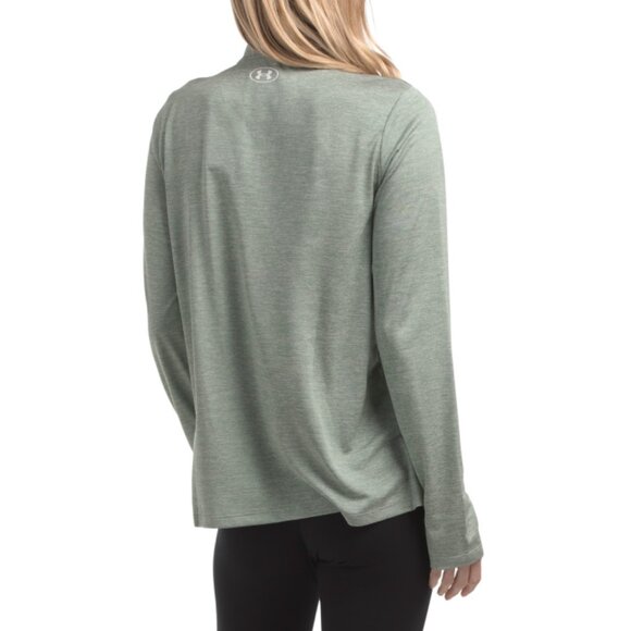 UNDER ARMOUR Green Tech Quarter Zip Twist Top - Picture 2 of 2